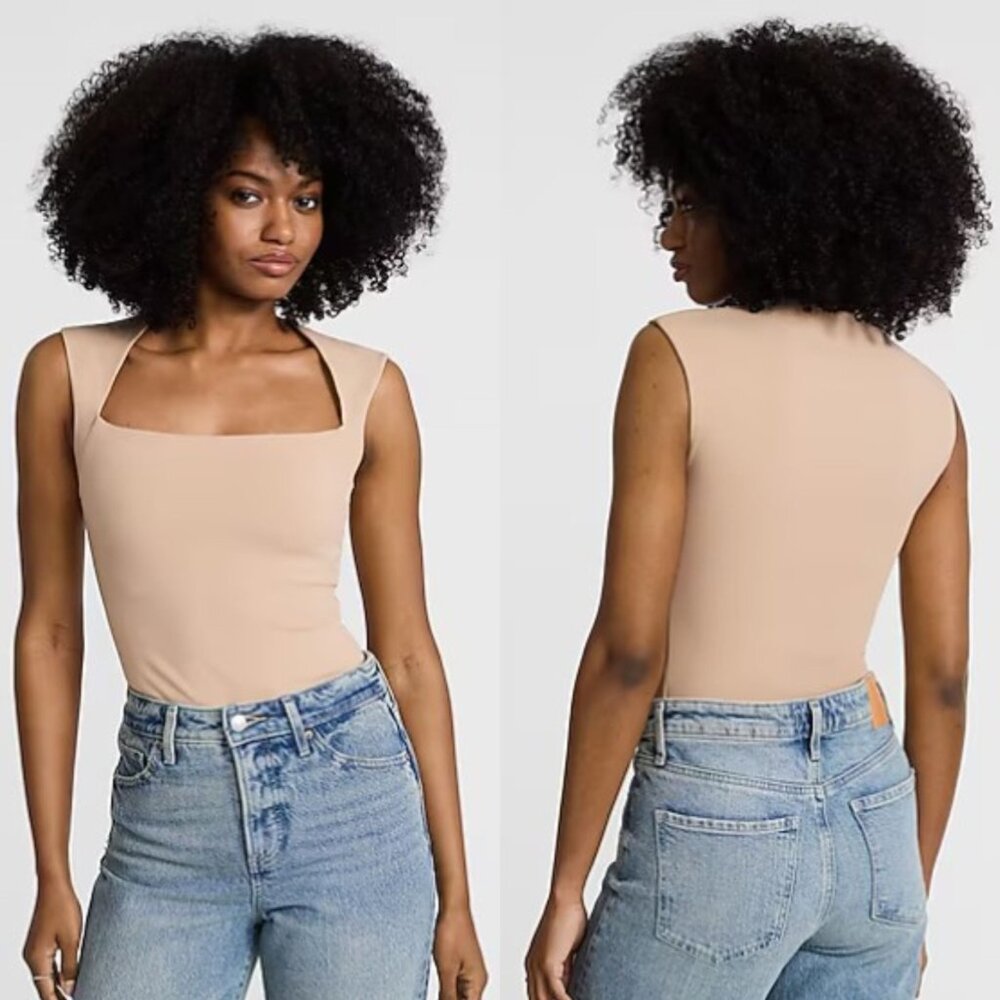 Express Body Contour High Compression Square Neck Bodysuit